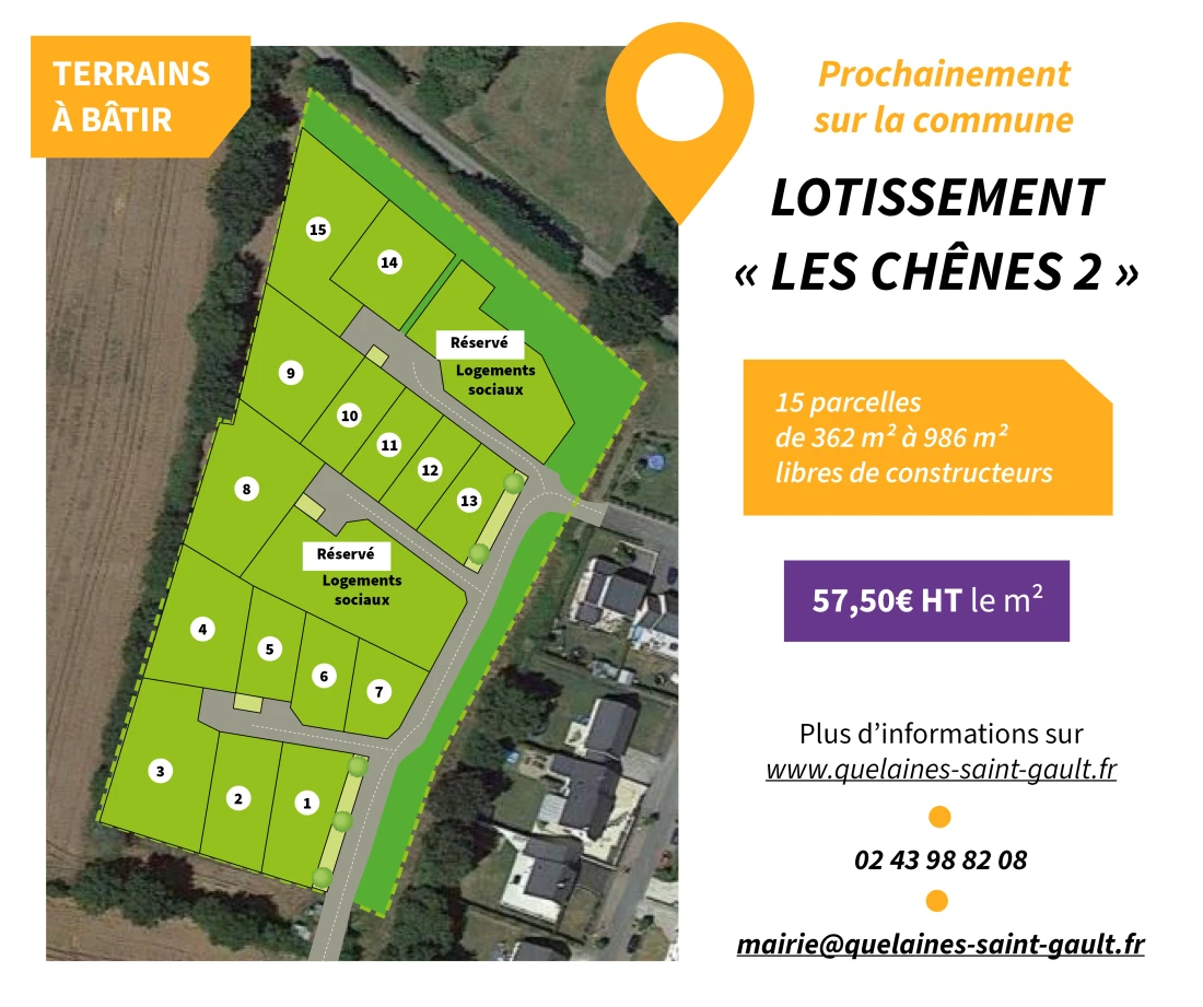commercialisation terrains lotissement les ch&ecirc;nes 2