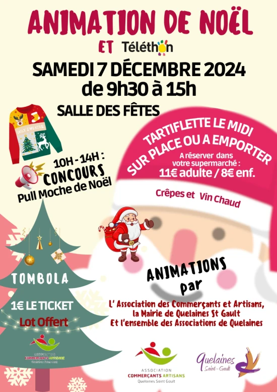Animation de No&euml;l et T&eacute;l&eacute;thon les 6 et 7 d&eacute;cembre