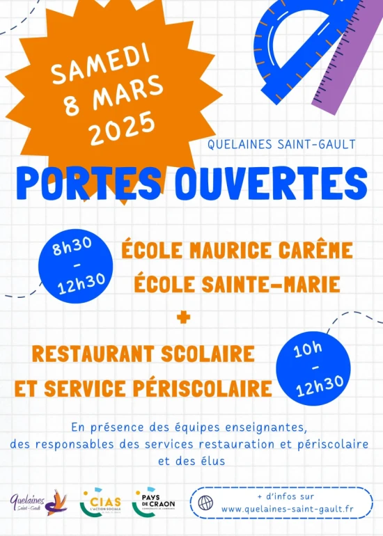 portes ouvertes &eacute;coles quelaines st gault
