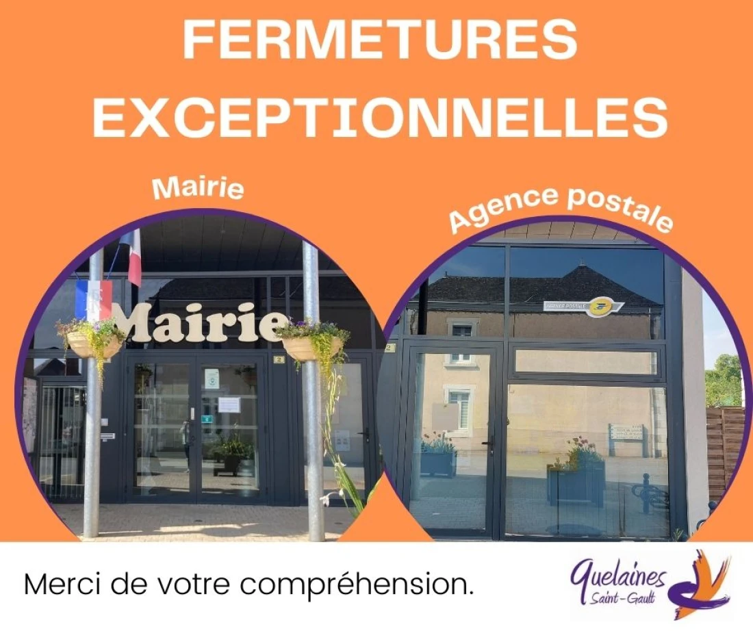 fermetures exceptionnelles mairie - agence postale