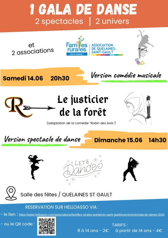 Flyer gala de danse familles rurales quelaines saint-gault