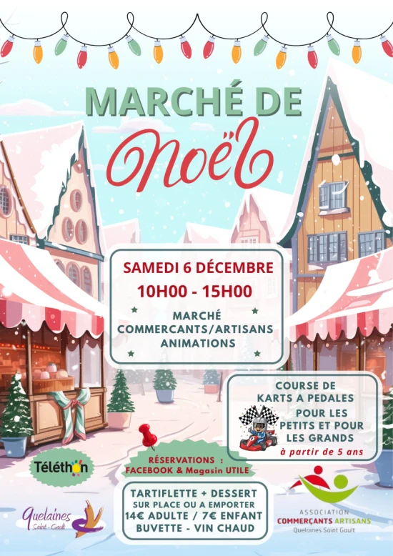 Affiche du march&eacute; de no&euml;l de quelaines-saint-gault