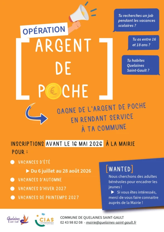 Argent de poche 2026 - 2027 Quelaines saint-gault