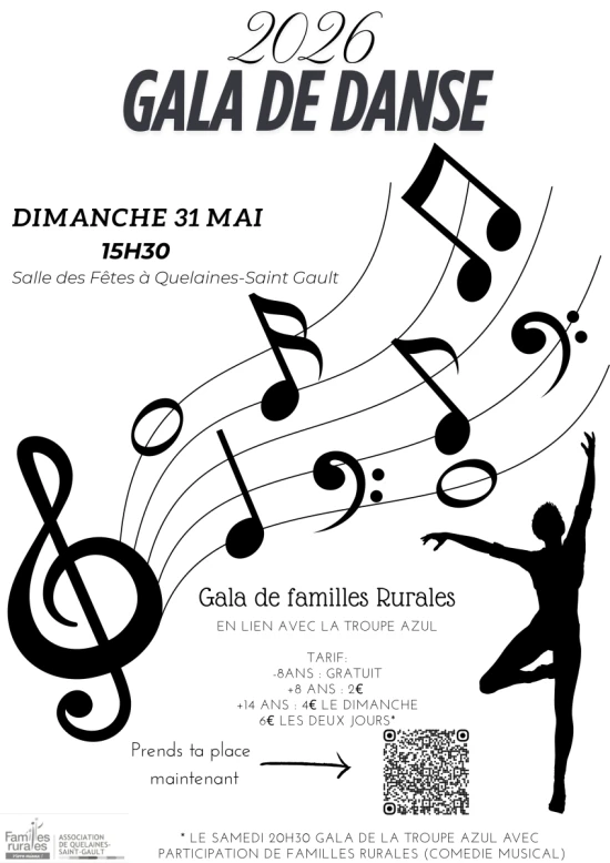 Affiche gala de danse familles rurales 2026